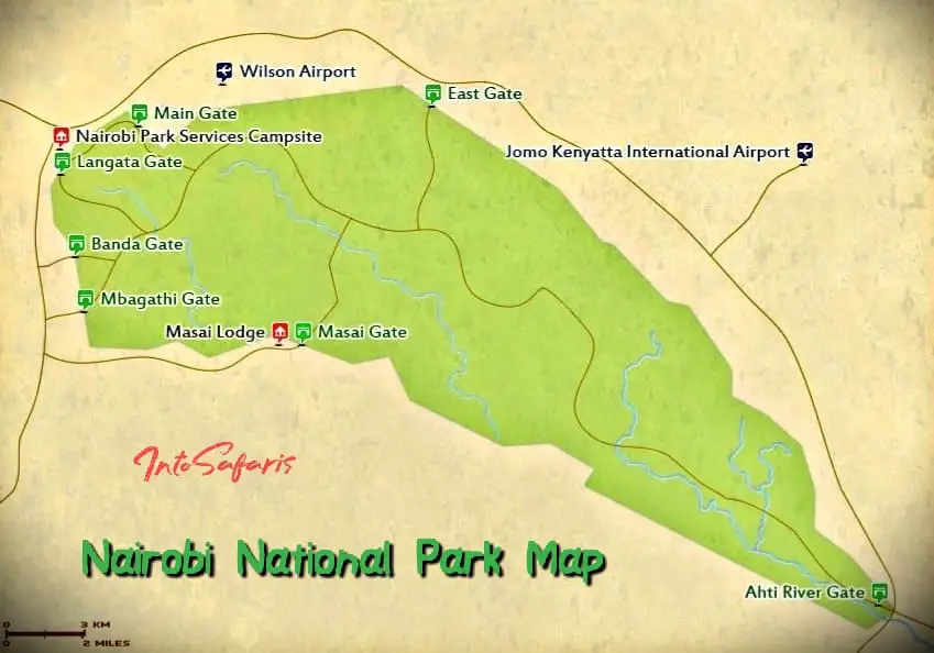 Nairobi National Park Map