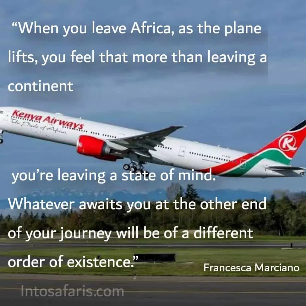 When you leave Africa (Best Travel quotes)